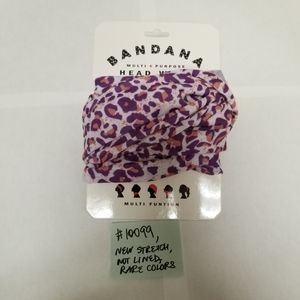 ✅#10099 New Purple Cheetah Multi Purpose Headband Bandana Mask Scarf Scrunchy